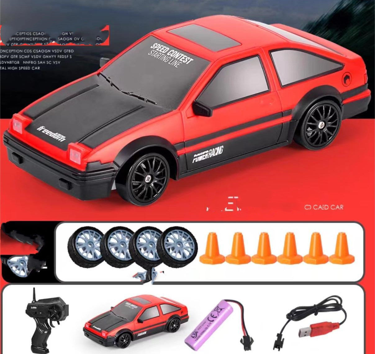 2.4G Drift Rc Car 4WD RC Drift Car Toy Remote Control GTR Model AE86 Vehicle Car RC Racing Car Toy For Children Christmas Gifts Dress Me Up