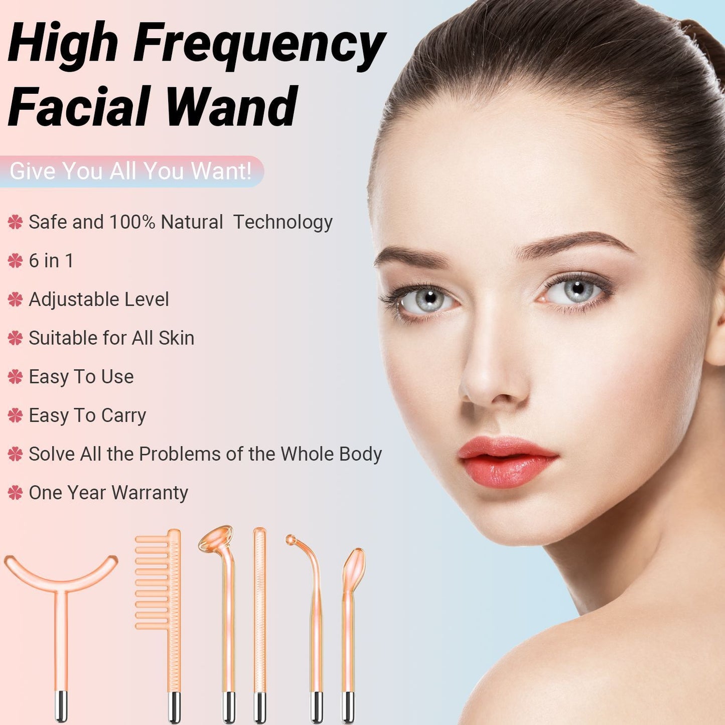 Household High-frequency Eutic Appliance Beauty Instrument Six-piece Set Dress Me Up