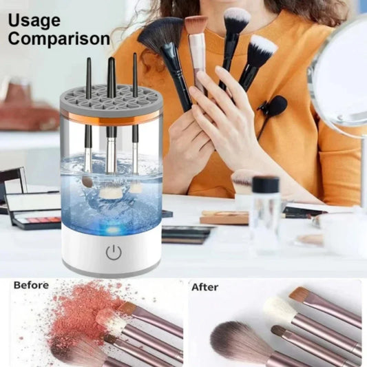 Say goodbye to dirty brushes! ✨ Meet the ultimate Electric Makeup Brush Cleaner - rechargeable, automatic, and a must-have for flawless makeup! 💄🔋 #MakeupEssentials #BeautyHacks