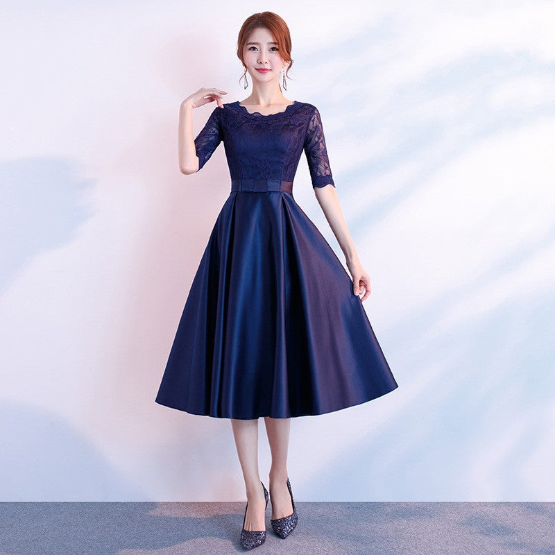 The End Elegant Long Sleeve Thin Company Annual Meeting Black Dress Dress Long Section Dress Me Up