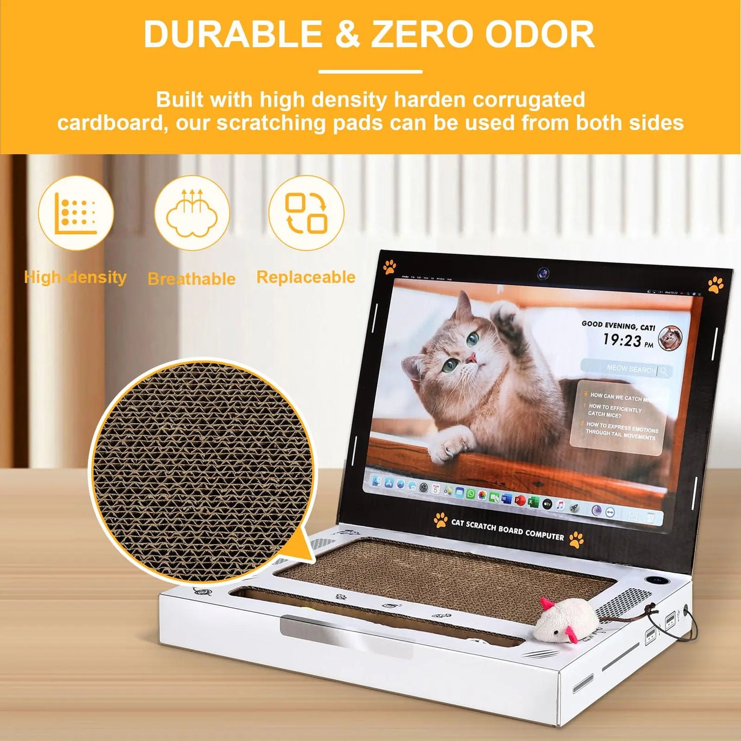 Cat Scratching Board Laptop CoolZStuffs