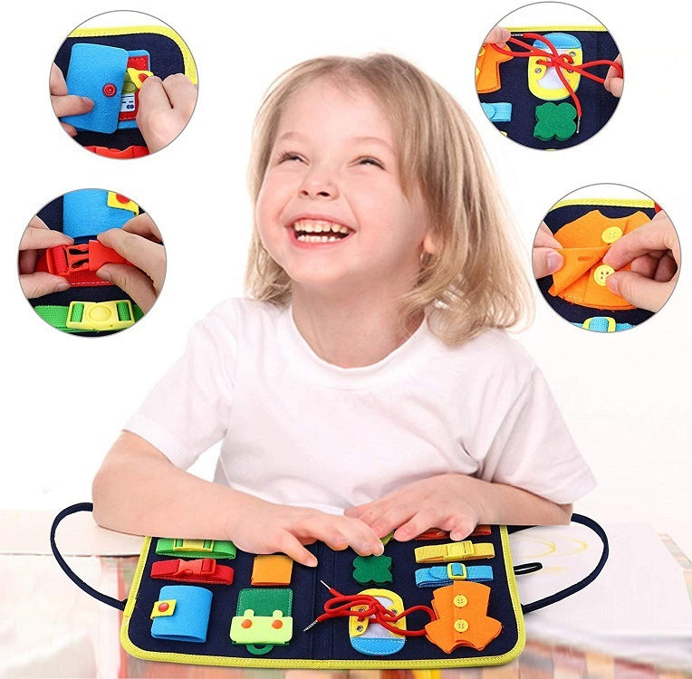 New Busy Book Children's Busy Board Dressing And Buttoning Learning Baby Early Education Preschool Sensory Learning Toy Dress Me Up