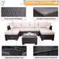 Outdoor Garden Patio Furniture 7Piece PE Rattan Wicker Cushioned Sofa Sets And Coffee Table, Patio Furniture Setoutdoor Couchoutdoor Couch Patio Furnitureoutdoor Sofapatio Couch CoolZStuffs