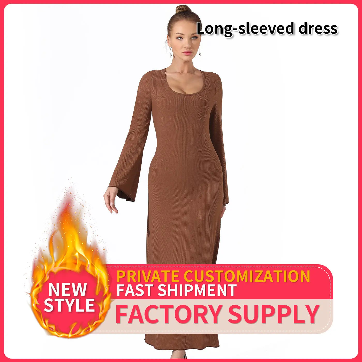 Women's Fashion Simple Solid Color Dress Dress Me Up