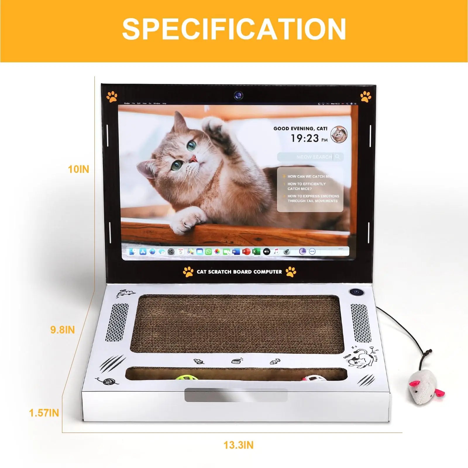 Cat Scratching Board Laptop CoolZStuffs