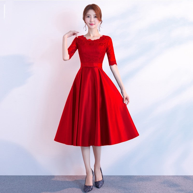 The End Elegant Long Sleeve Thin Company Annual Meeting Black Dress Dress Long Section Dress Me Up