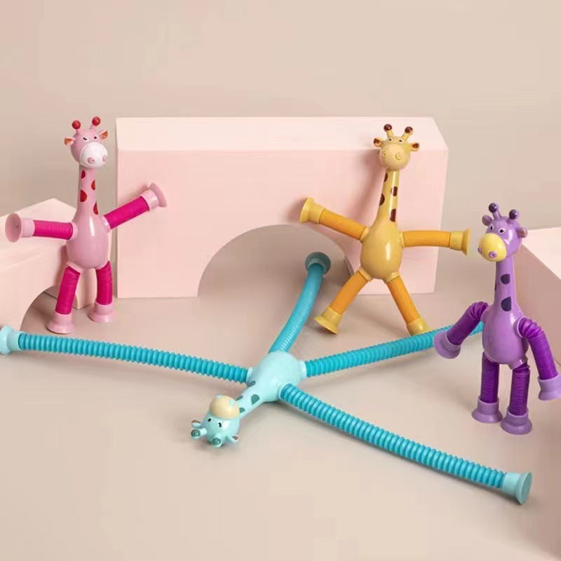 Giraffe Tubes Sensory Toys Novelty Spring Fidget Toy Stretch Tube Stress Relief Toy For Kid Birthday Gift Party Favors Dress Me Up