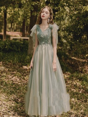 Bridesmaid Long Skirt Female Wedding Dress Host Annual Meeting Dinner Green Dress Me Up