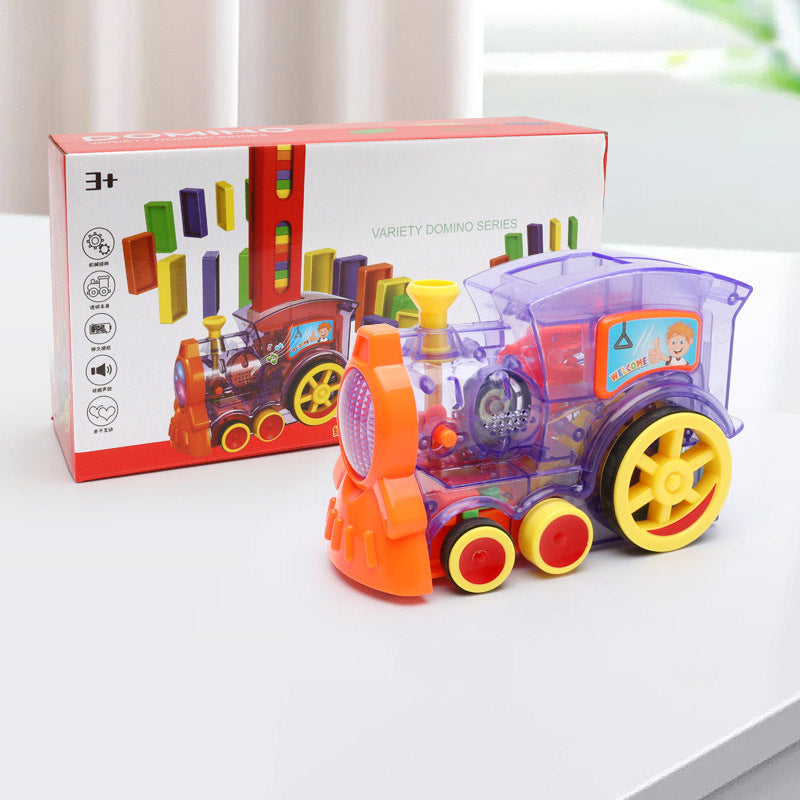 Domino Train Toys Baby Toys Car Puzzle Automatic Release Licensing Electric Building Blocks Train Toy Dress Me Up