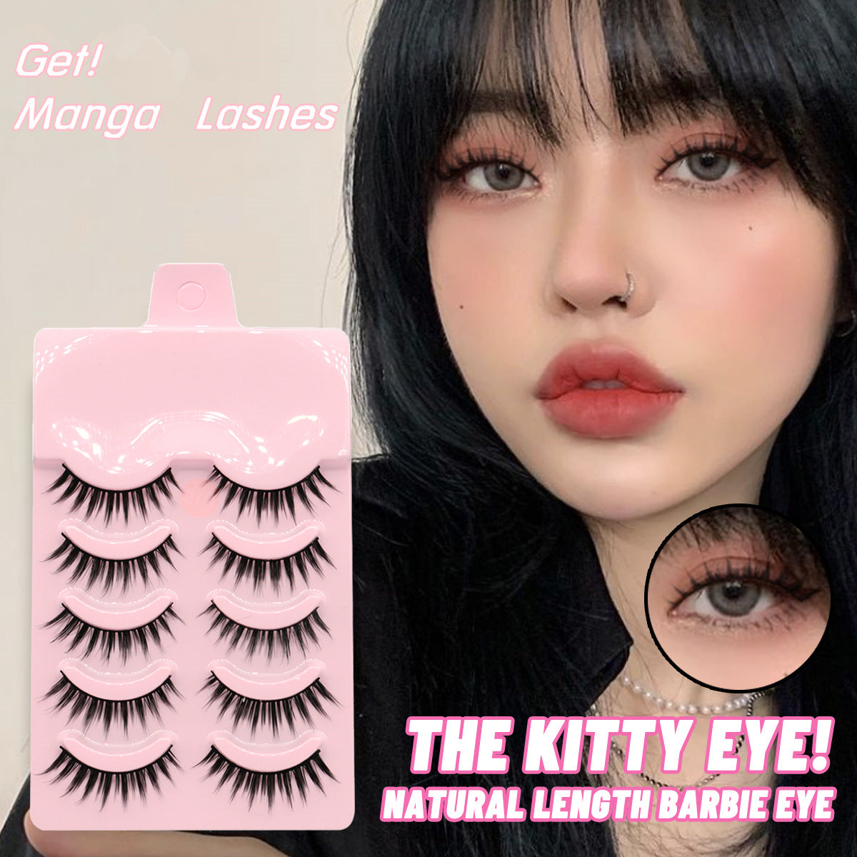 5 Pairs Manga Lashes New Arrival Anime Cosplay Natural Wispy  Korean Makeup Artificial False Eyelashes Dress Me Up