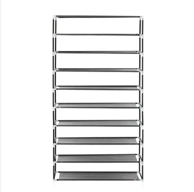 Non Woven Shoe Cabinet With 10 Layers Widened - Gray CoolZStuffs