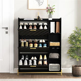 Shoe Cabinet With 3 Clamshell Drawers And Open Shelves CoolZStuffs