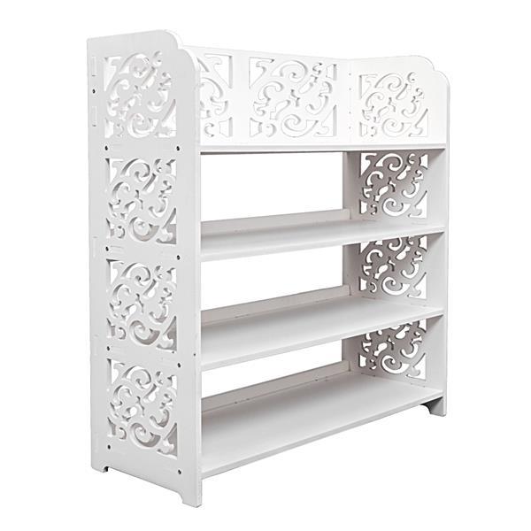 Wood Plastic Panel-4 Layer Carved Shoe Rack CoolZStuffs