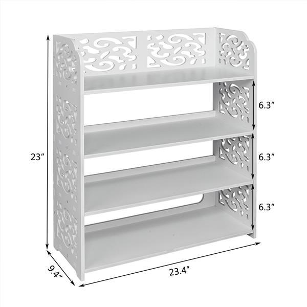 Wood Plastic Panel-4 Layer Carved Shoe Rack CoolZStuffs