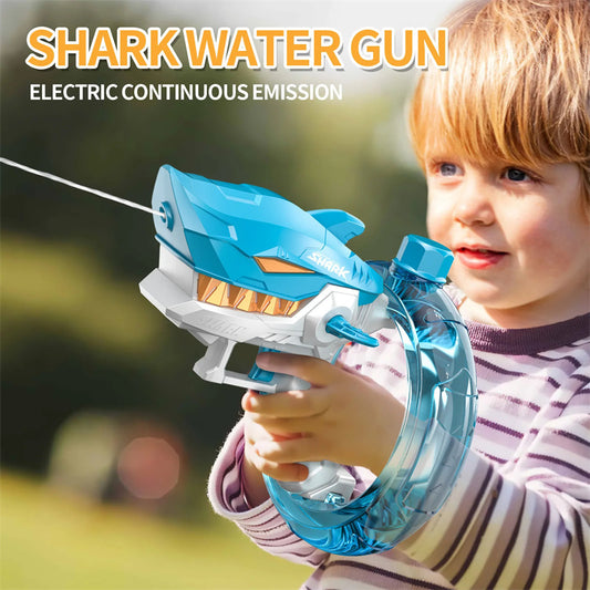 New Shark Electric Water Gun Toys Fully Automatic Continuous Fire Water Gun Large Capacity Beach Summer Children's Water Playing Toys Dress Me Up