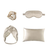 Double-sided Silk Eye Mask Pillowcase Hair Tie Four-piece Set Dress Me Up