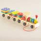 Wooden Train Three-section Tractor Toy Children's Intelligence Puzzle Toys Educational Toys Dress Me Up