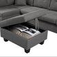 Left Fabric Sofa With Ottoman CoolZStuffs