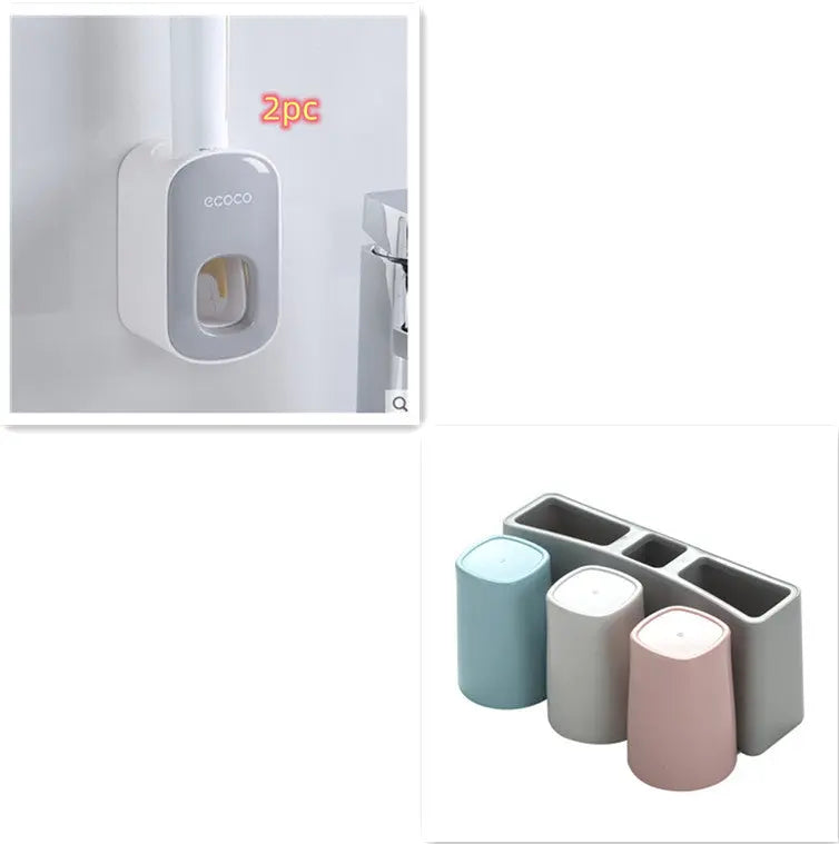 Wall Mounted Automatic Toothpaste Holder Bathroom Accessories Set Dispenser Dress Me Up