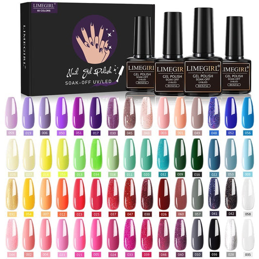 60 Colors Nail Art Functional Adhesive Set Removable Dress Me Up