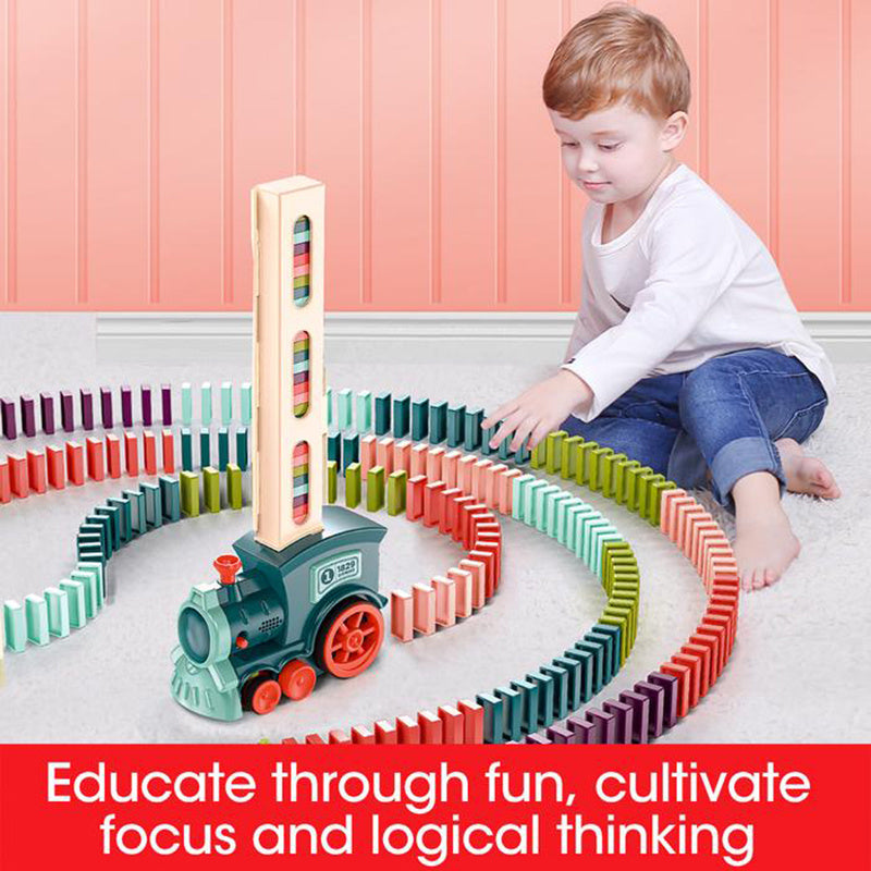 Domino Train Toys Baby Toys Car Puzzle Automatic Release Licensing Electric Building Blocks Train Toy Dress Me Up