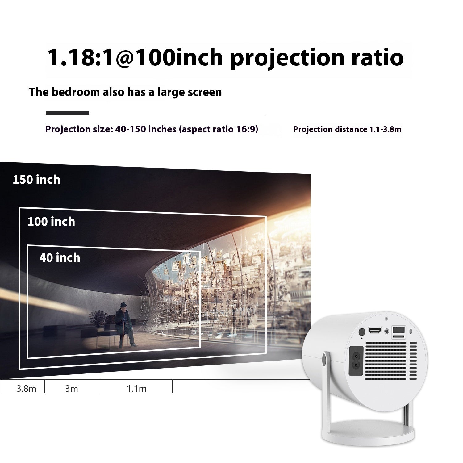 Portable Projector Small Straight Projector For Home Use 180 Degrees Projection Angle Automatic Focus Home Video Projector Dress Me Up