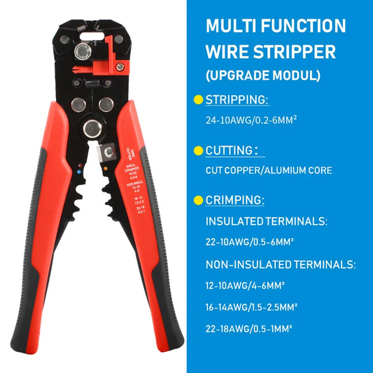 Crimper Cable Cutter Adjustable Automatic Wire Stripper Multifunctional Stripping Crimping Pliers Terminal Hand Tool